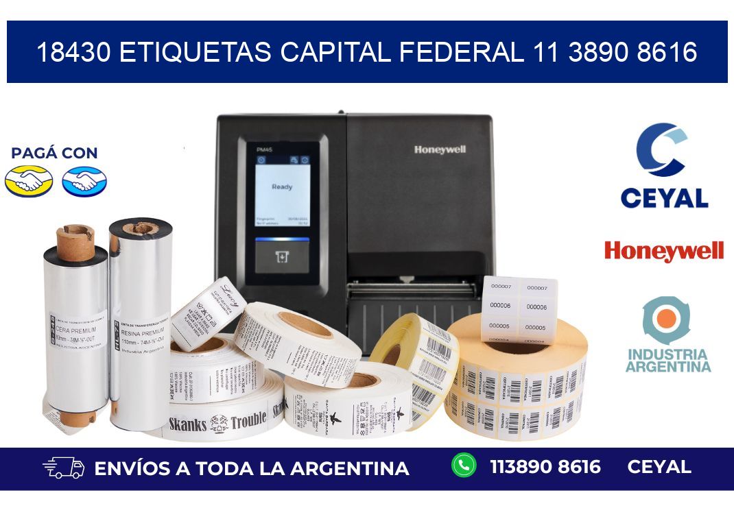 18430 ETIQUETAS CAPITAL FEDERAL 11 3890 8616