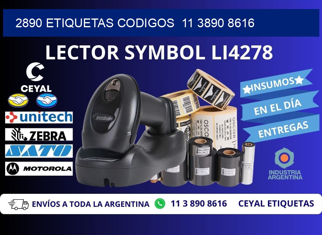 2890 ETIQUETAS CODIGOS  11 3890 8616