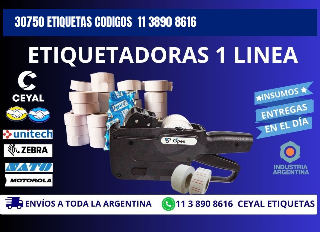 30750 ETIQUETAS CODIGOS  11 3890 8616
