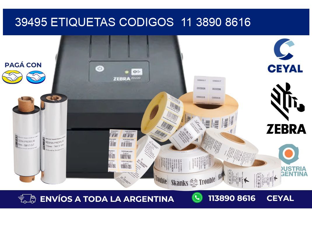 39495 ETIQUETAS CODIGOS  11 3890 8616