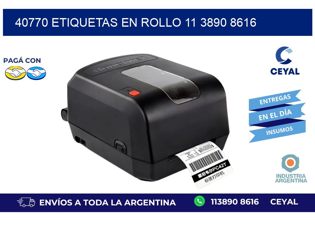 40770 ETIQUETAS EN ROLLO 11 3890 8616
