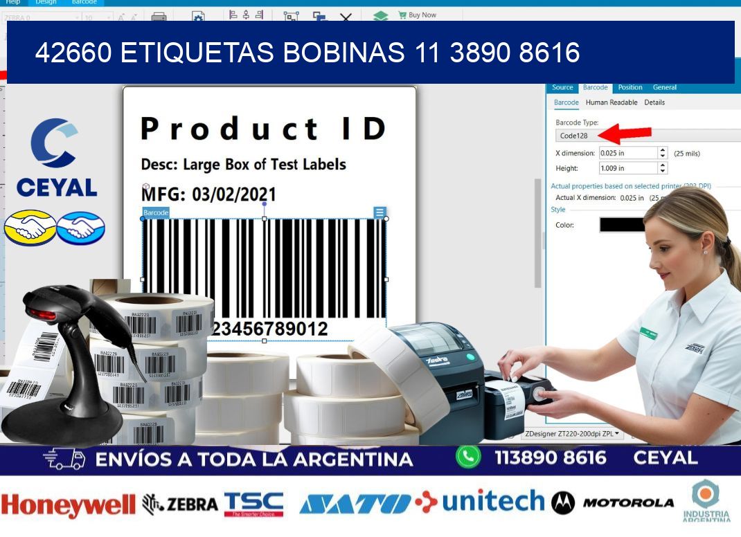 42660 ETIQUETAS BOBINAS 11 3890 8616