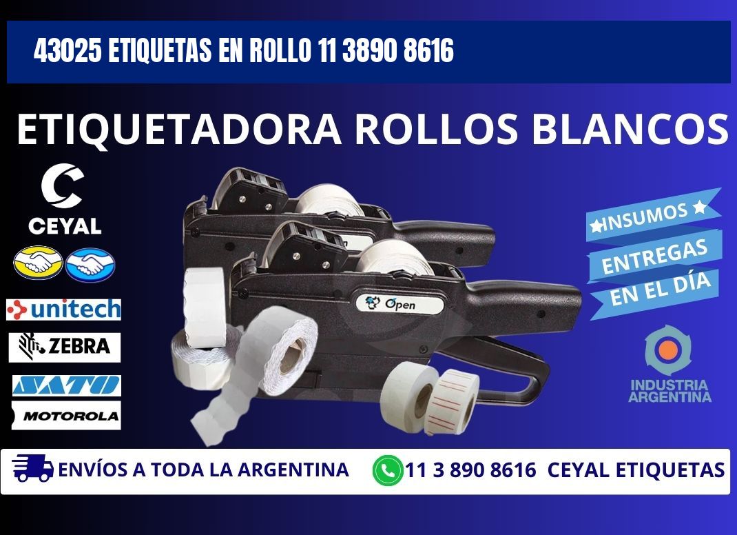 43025 ETIQUETAS EN ROLLO 11 3890 8616
