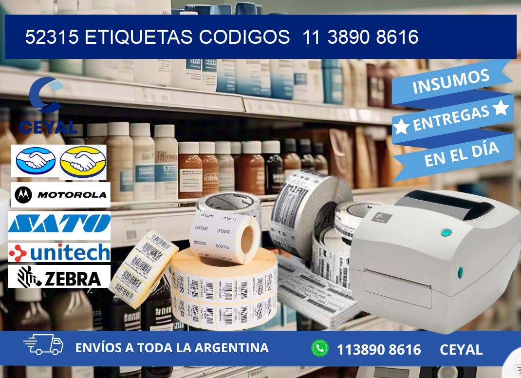 52315 ETIQUETAS CODIGOS  11 3890 8616
