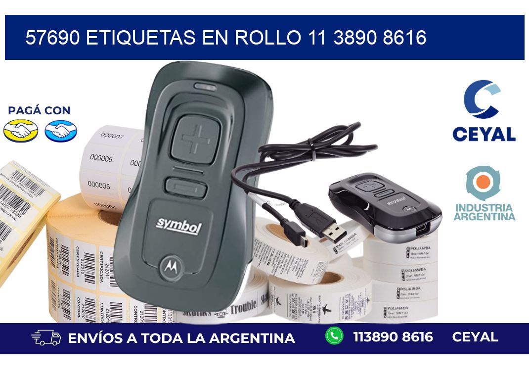 57690 ETIQUETAS EN ROLLO 11 3890 8616