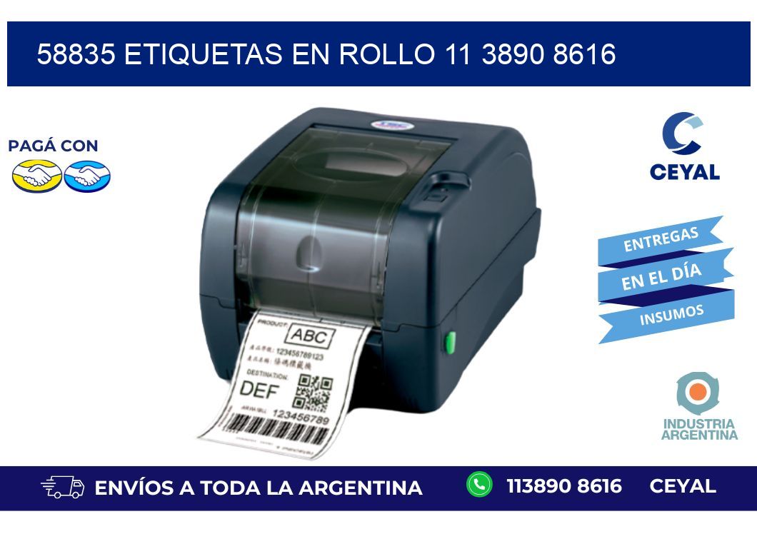 58835 ETIQUETAS EN ROLLO 11 3890 8616