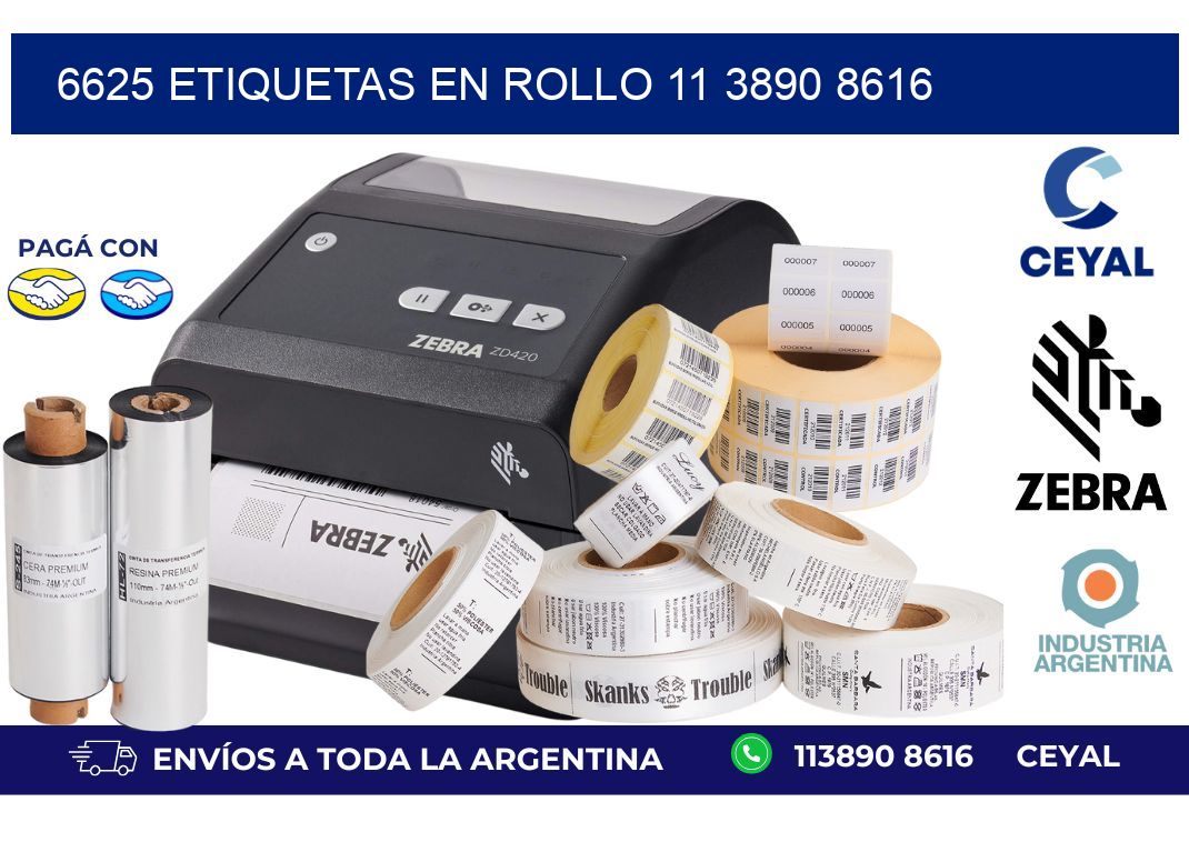 6625 ETIQUETAS EN ROLLO 11 3890 8616
