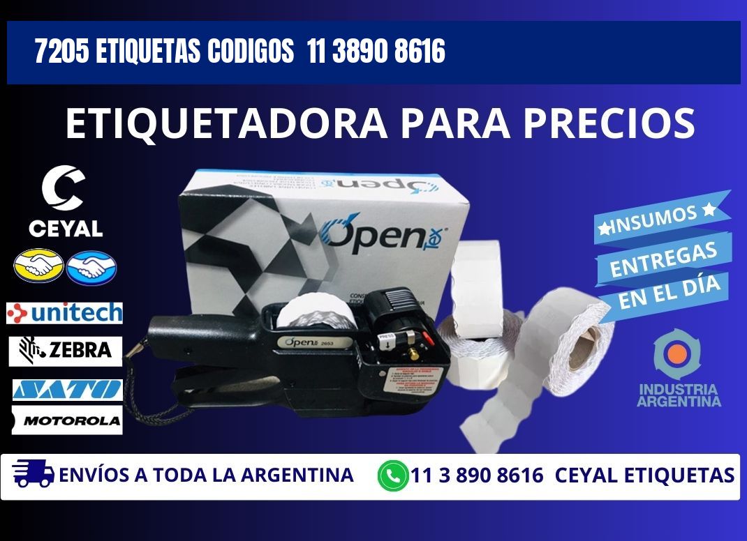 7205 ETIQUETAS CODIGOS  11 3890 8616