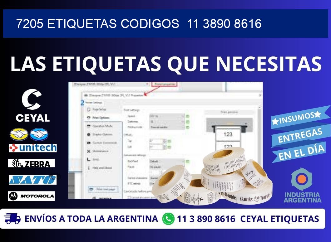 7205 ETIQUETAS CODIGOS  11 3890 8616