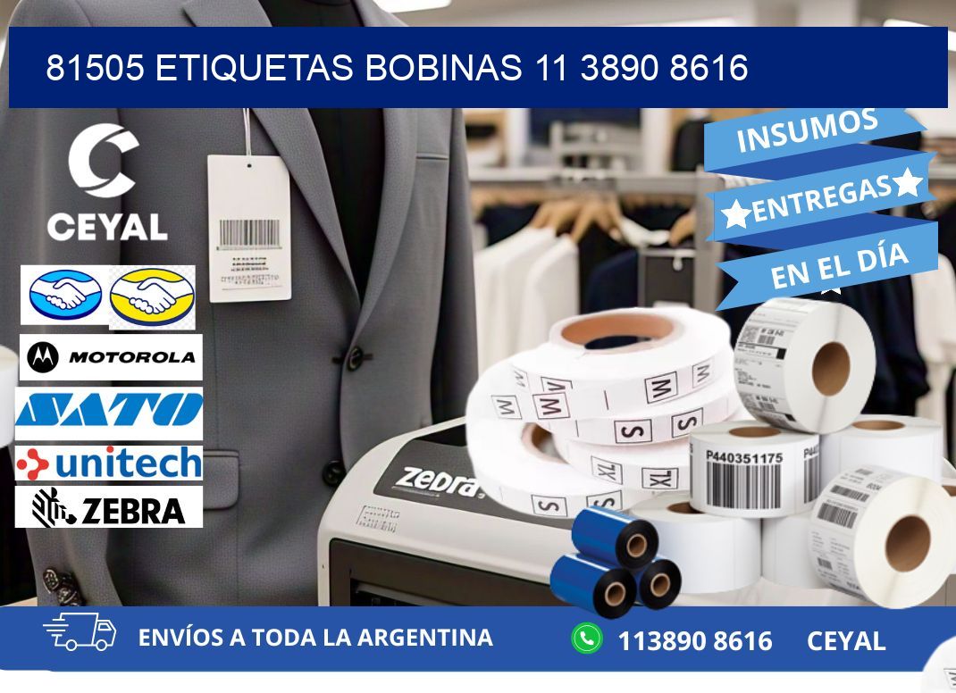 81505 ETIQUETAS BOBINAS 11 3890 8616