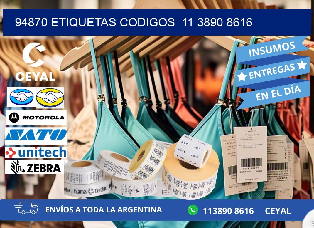 94870 ETIQUETAS CODIGOS  11 3890 8616