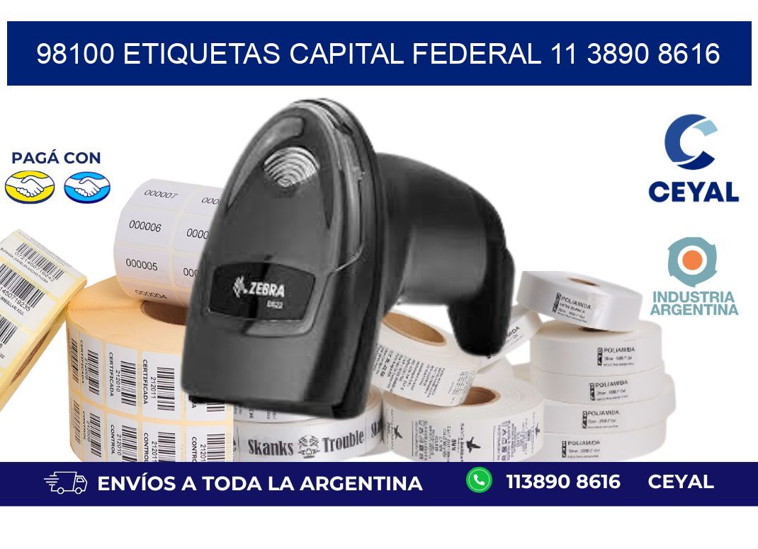 98100 ETIQUETAS CAPITAL FEDERAL 11 3890 8616
