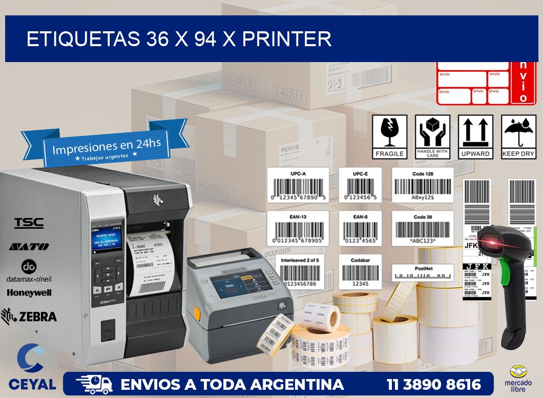 ETIQUETAS 36 x 94 X PRINTER