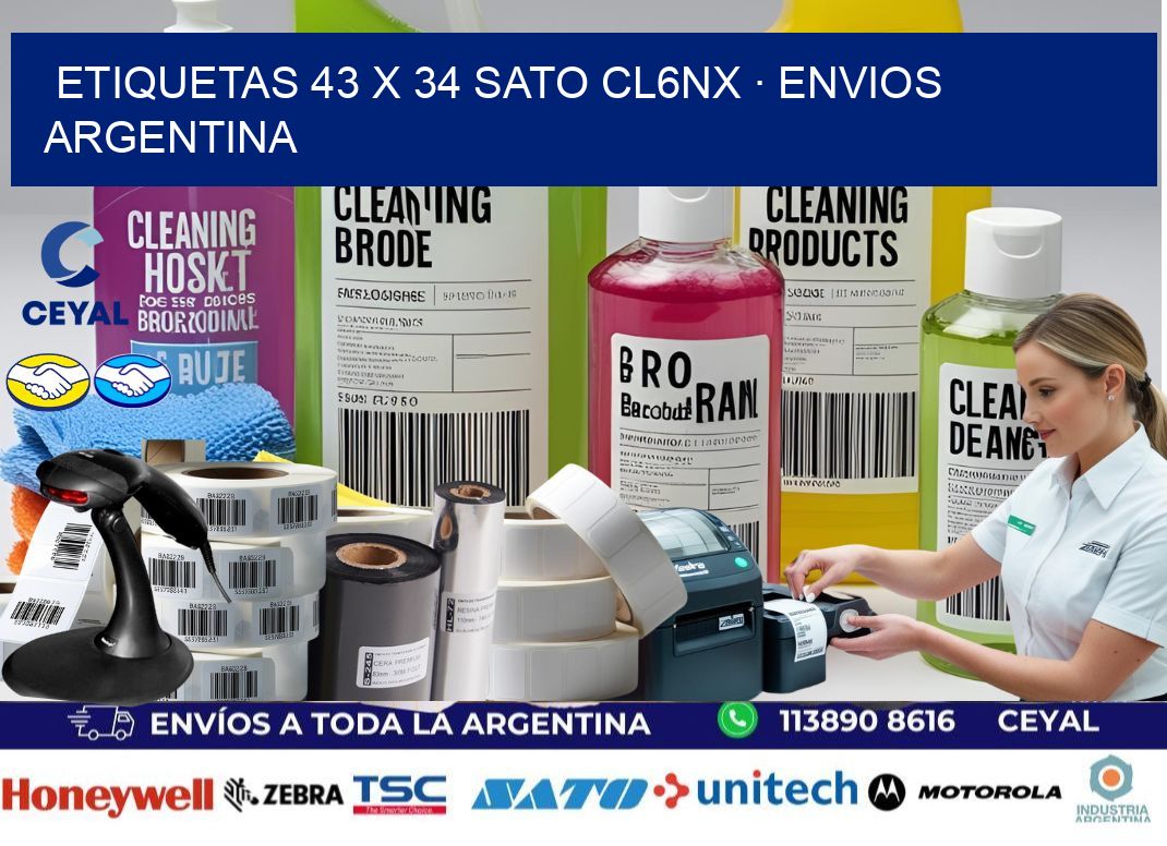 ETIQUETAS 43 x 34 SATO CL6NX · ENVIOS ARGENTINA