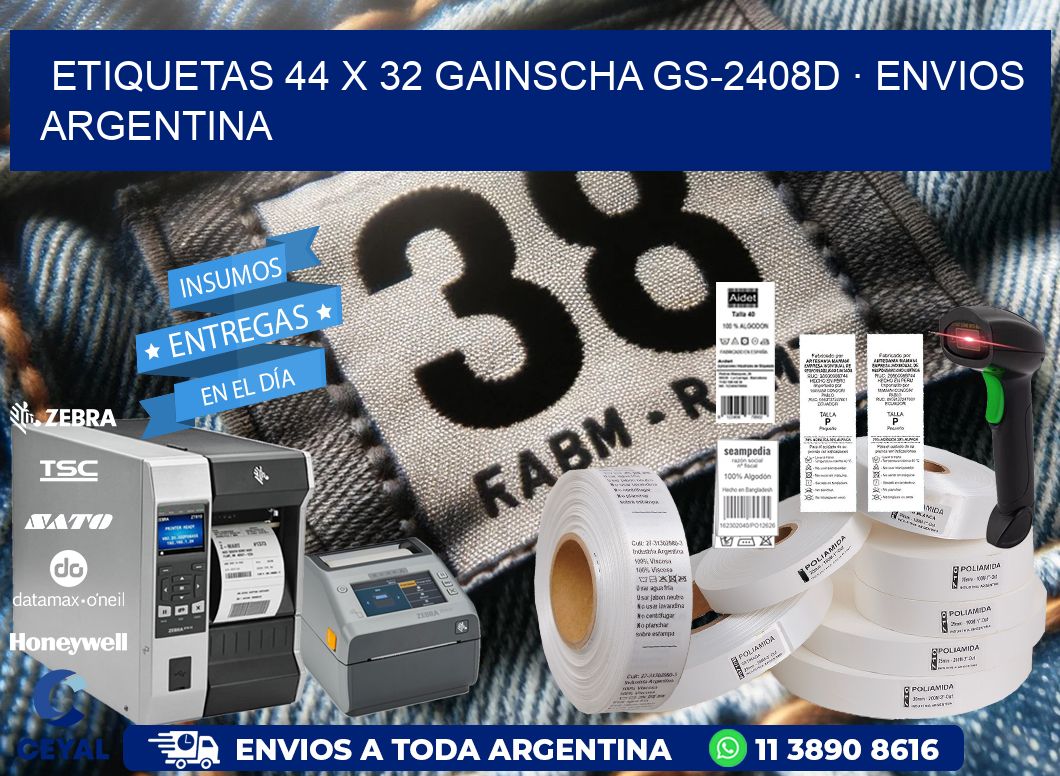 ETIQUETAS 44 x 32 GAINSCHA GS-2408D · ENVIOS ARGENTINA