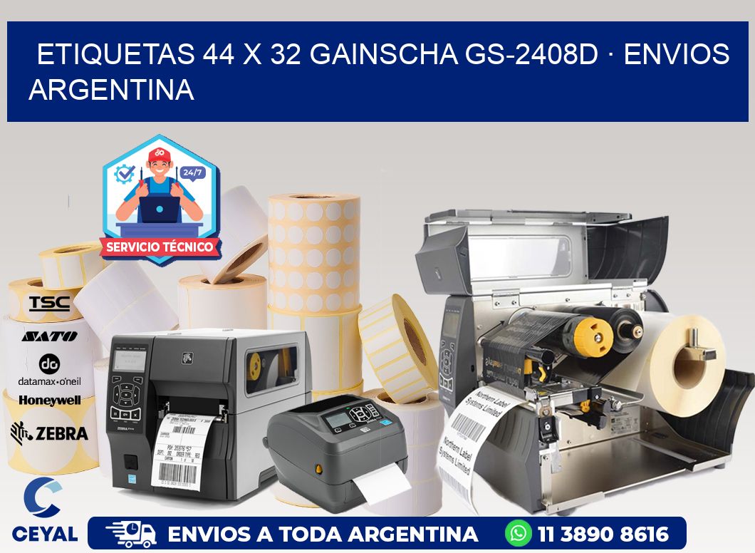 ETIQUETAS 44 x 32 GAINSCHA GS-2408D · ENVIOS ARGENTINA