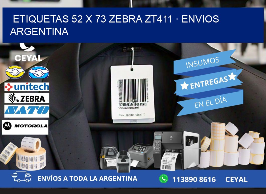 ETIQUETAS 52 x 73 ZEBRA ZT411 · ENVIOS ARGENTINA