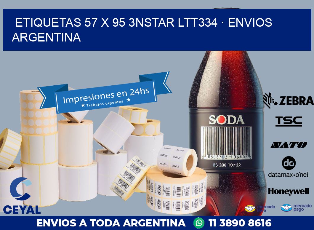 ETIQUETAS 57 x 95 3NSTAR LTT334 · ENVIOS ARGENTINA