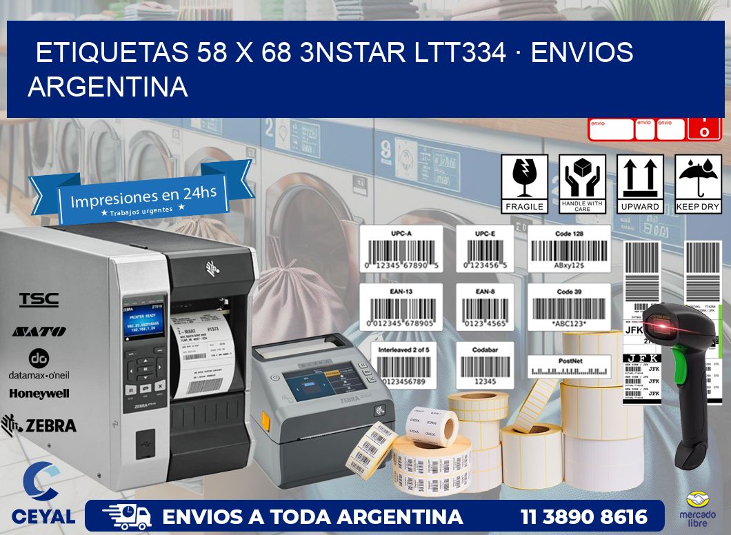 ETIQUETAS 58 x 68 3NSTAR LTT334 · ENVIOS ARGENTINA