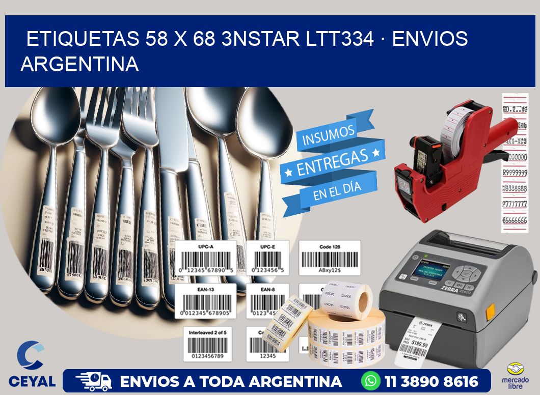 ETIQUETAS 58 x 68 3NSTAR LTT334 · ENVIOS ARGENTINA