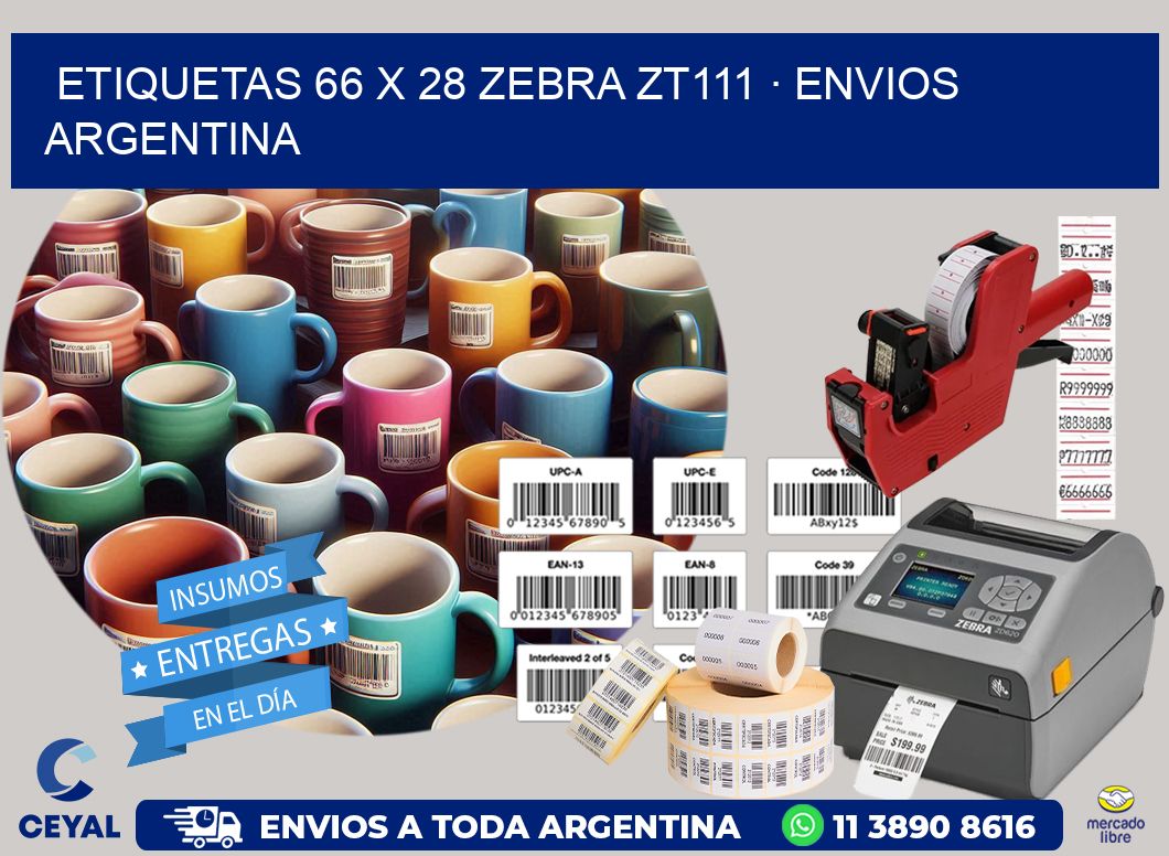 ETIQUETAS 66 x 28 ZEBRA ZT111 · ENVIOS ARGENTINA