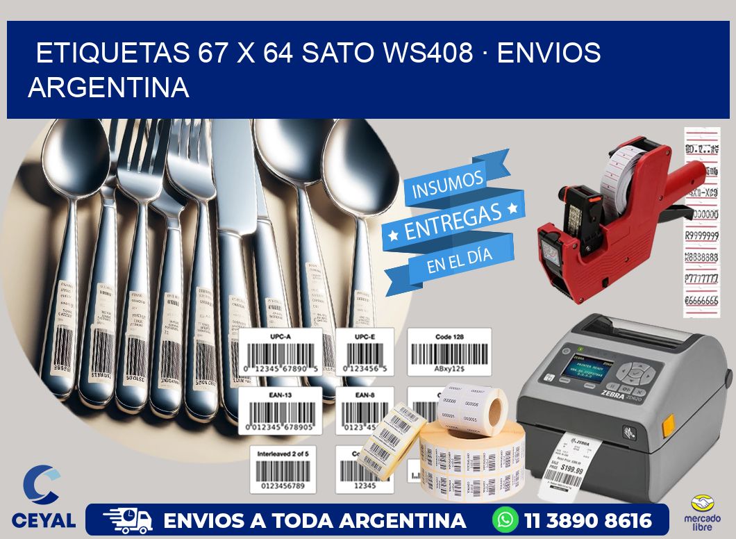 ETIQUETAS 67 x 64 SATO WS408 · ENVIOS ARGENTINA