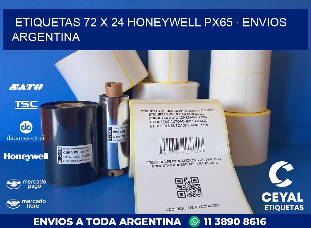 ETIQUETAS 72 x 24 HONEYWELL PX65 · ENVIOS ARGENTINA