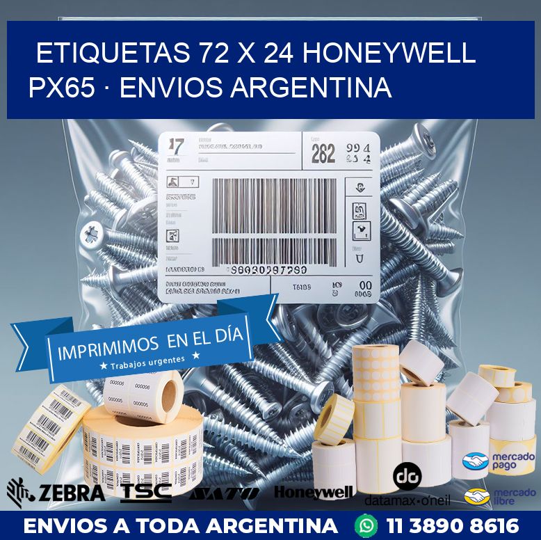 ETIQUETAS 72 x 24 HONEYWELL PX65 · ENVIOS ARGENTINA