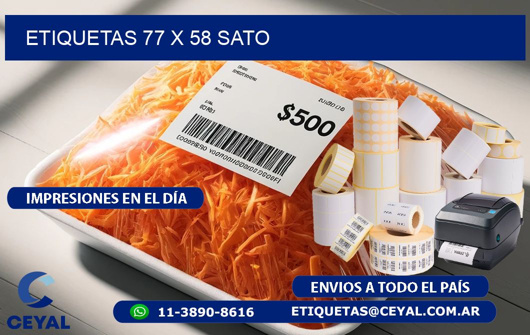 ETIQUETAS 77 x 58 SATO