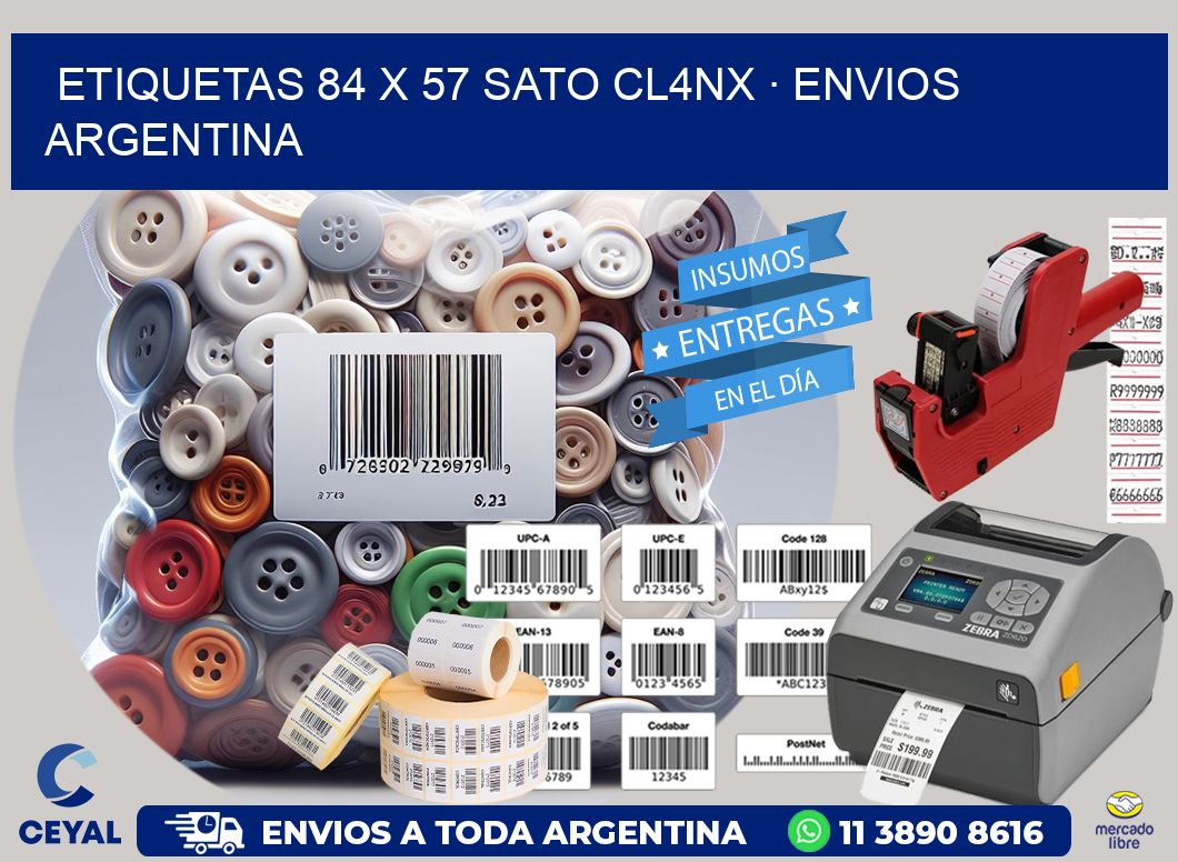 ETIQUETAS 84 x 57 SATO CL4NX · ENVIOS ARGENTINA