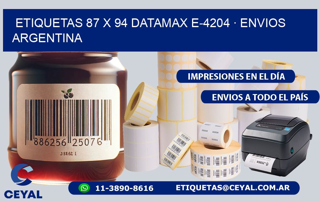 ETIQUETAS 87 x 94 DATAMAX E-4204 · ENVIOS ARGENTINA