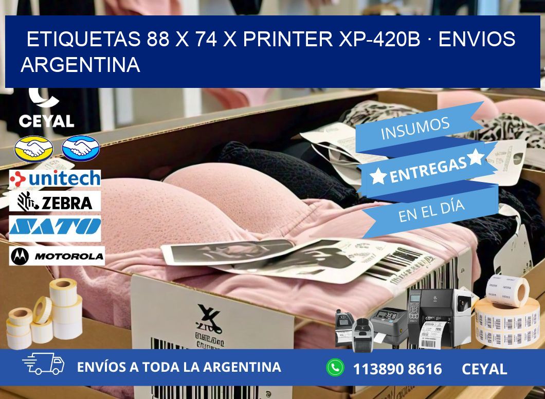 ETIQUETAS 88 x 74 X PRINTER XP-420B · ENVIOS ARGENTINA