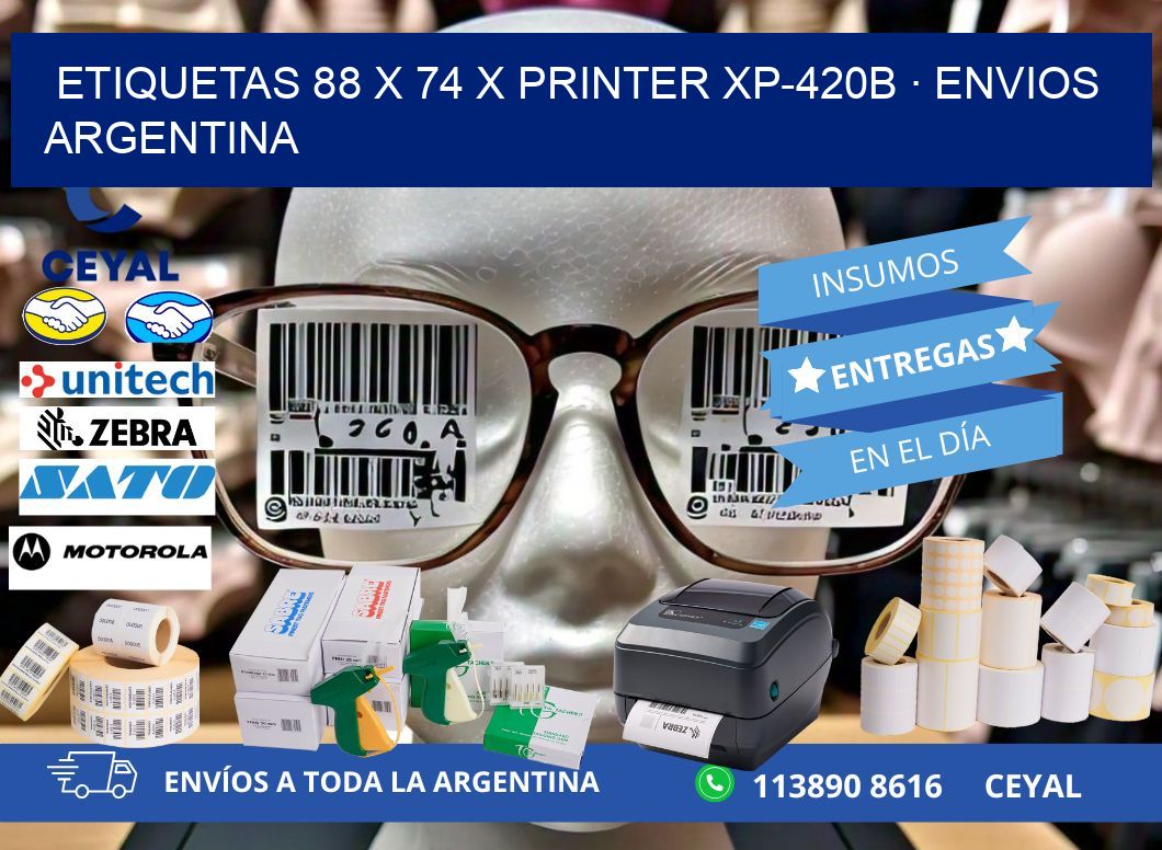 ETIQUETAS 88 x 74 X PRINTER XP-420B · ENVIOS ARGENTINA