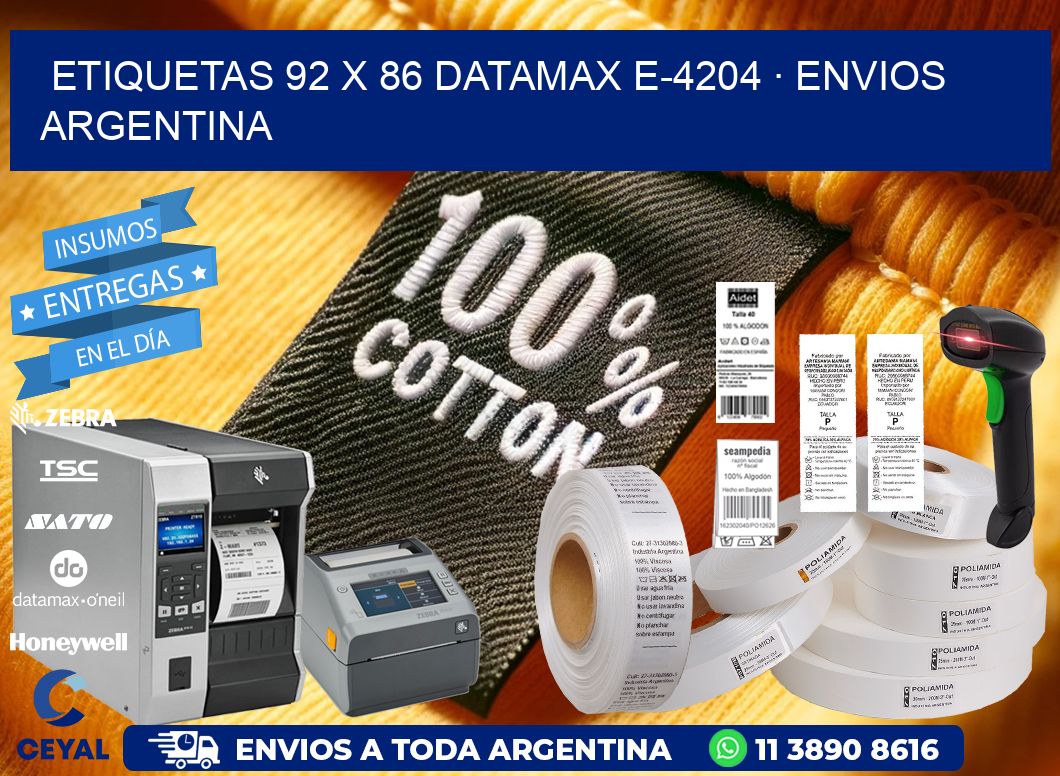 ETIQUETAS 92 x 86 DATAMAX E-4204 · ENVIOS ARGENTINA