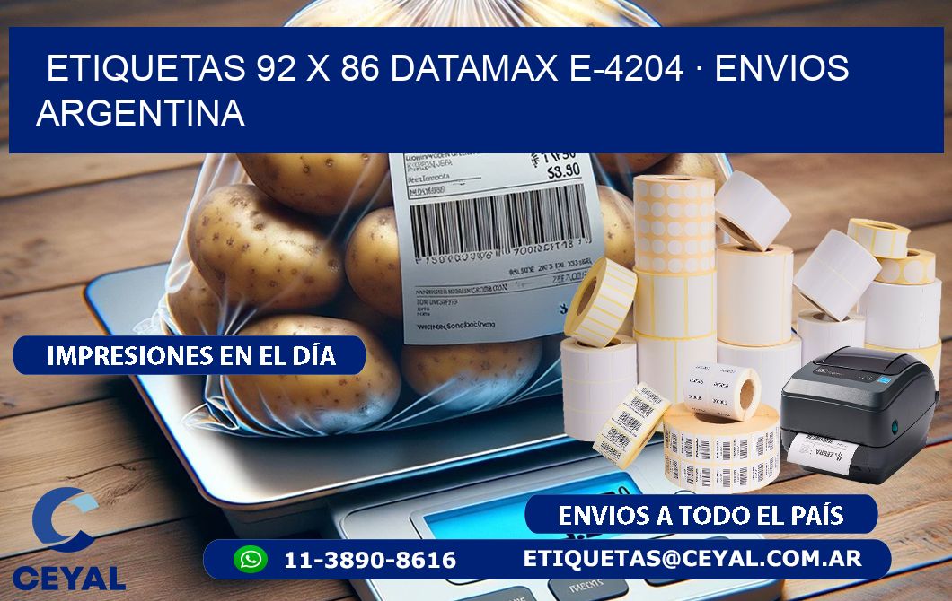 ETIQUETAS 92 x 86 DATAMAX E-4204 · ENVIOS ARGENTINA