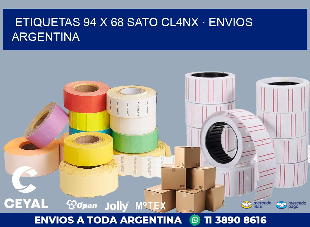 ETIQUETAS 94 x 68 SATO CL4NX · ENVIOS ARGENTINA