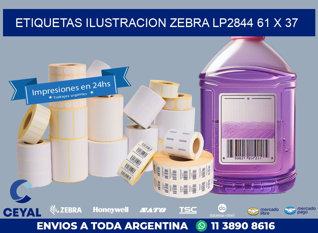 ETIQUETAS ILUSTRACION ZEBRA LP2844 61 x 37