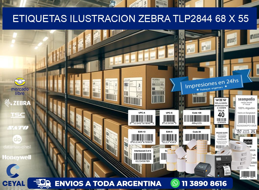 ETIQUETAS ILUSTRACION ZEBRA TLP2844 68 x 55