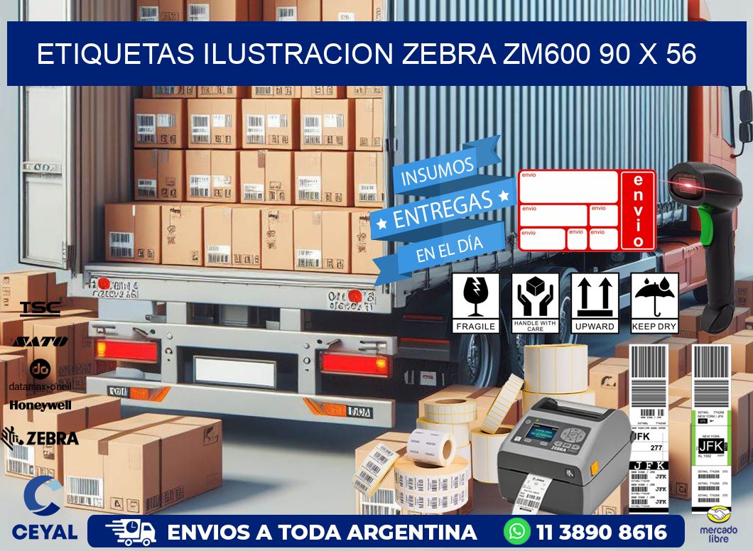 ETIQUETAS ILUSTRACION ZEBRA ZM600 90 x 56