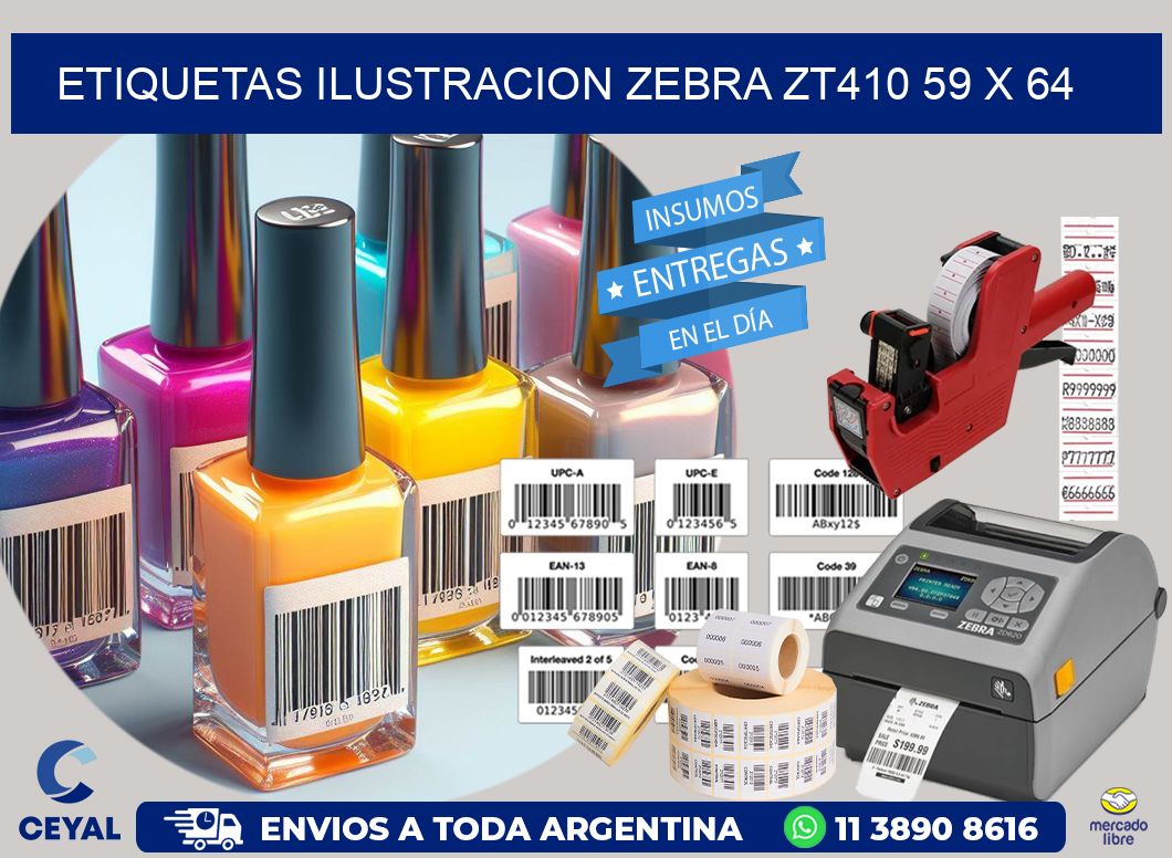 ETIQUETAS ILUSTRACION ZEBRA ZT410 59 x 64