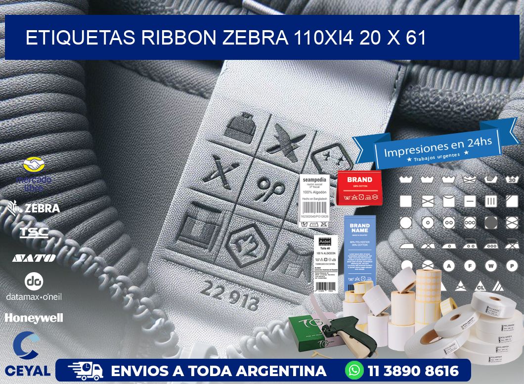 ETIQUETAS RIBBON Zebra 110Xi4 20 x 61