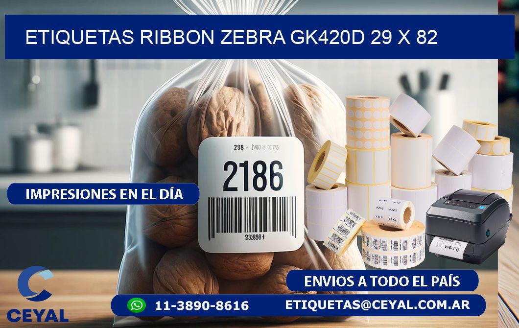 ETIQUETAS RIBBON Zebra GK420D 29 x 82