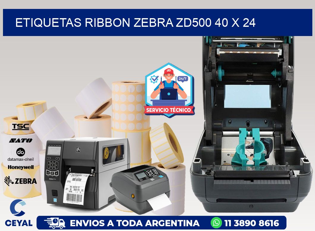 ETIQUETAS RIBBON Zebra ZD500 40 x 24