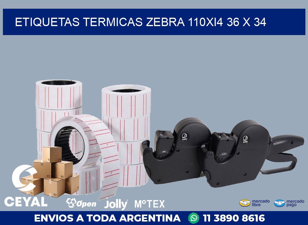 ETIQUETAS TERMICAS ZEBRA 110Xi4 36 x 34