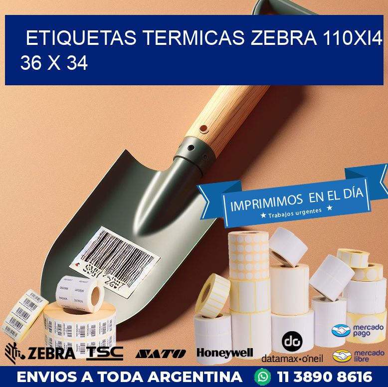 ETIQUETAS TERMICAS ZEBRA 110Xi4 36 x 34