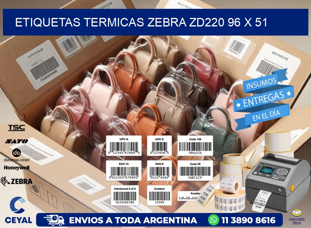 ETIQUETAS TERMICAS ZEBRA ZD220 96 x 51