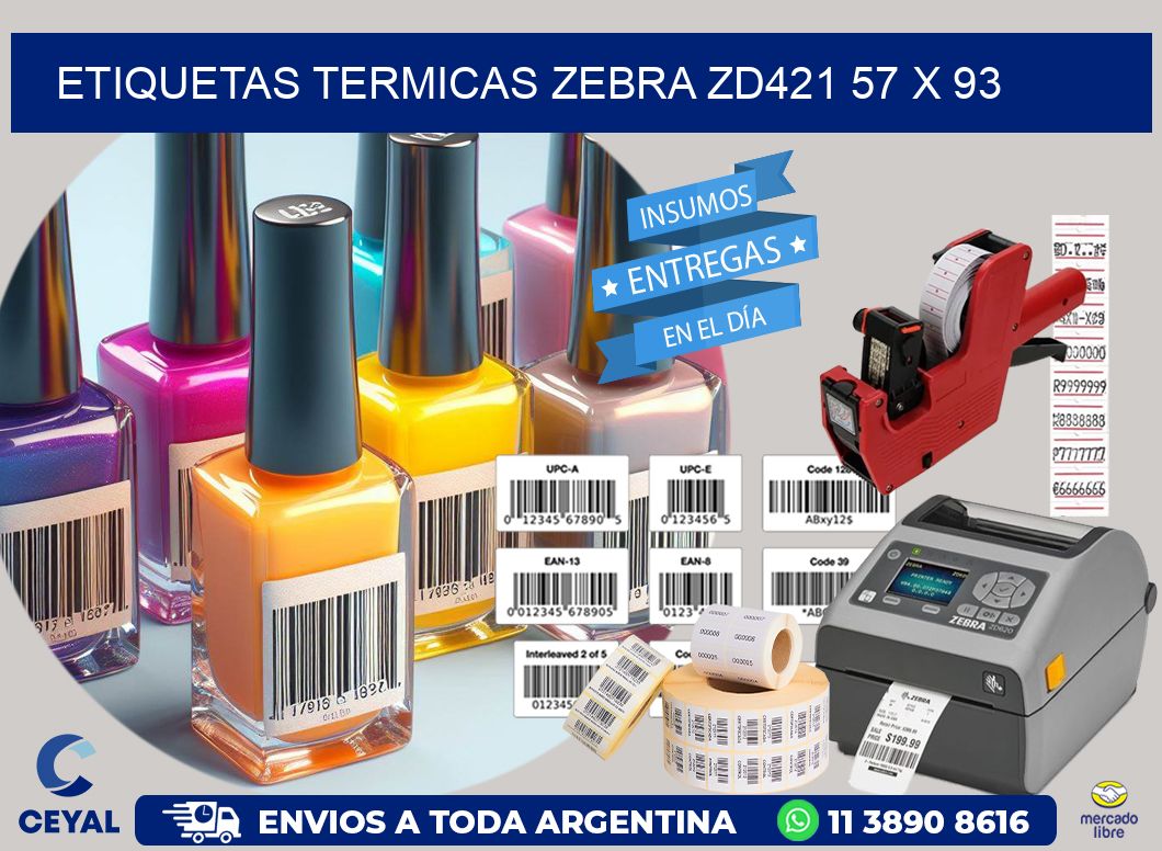 ETIQUETAS TERMICAS ZEBRA ZD421 57 x 93