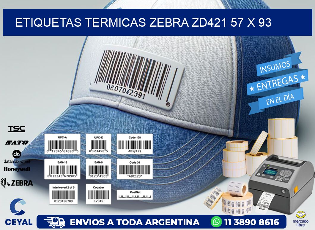 ETIQUETAS TERMICAS ZEBRA ZD421 57 x 93