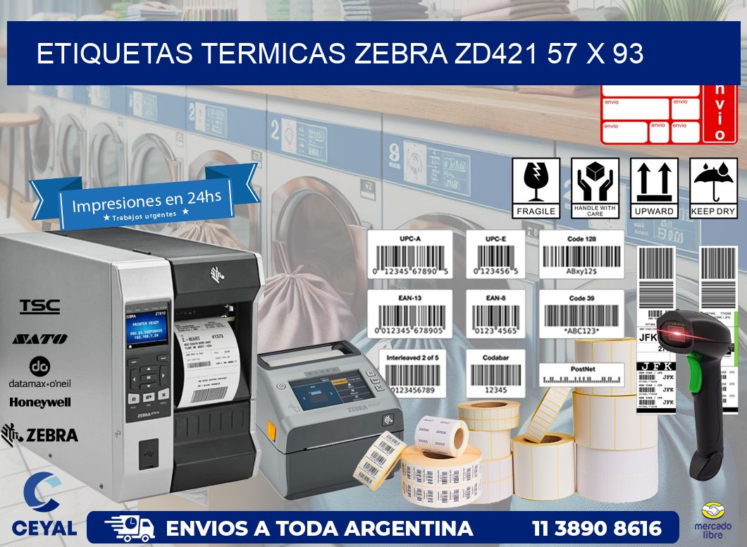 ETIQUETAS TERMICAS ZEBRA ZD421 57 x 93