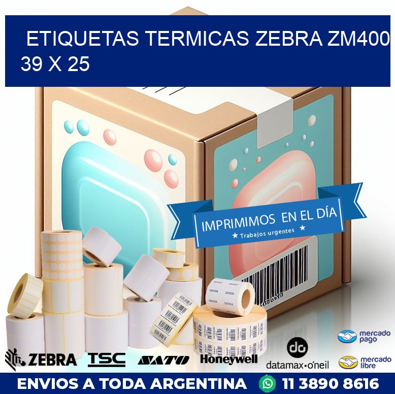 ETIQUETAS TERMICAS ZEBRA ZM400 39 x 25